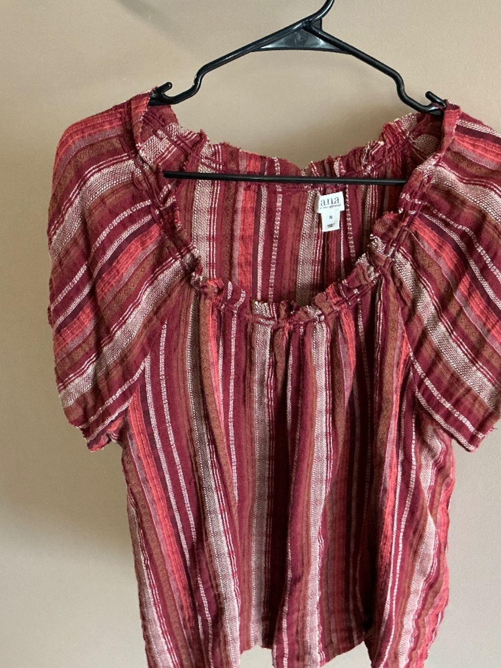XL Striped/Maroon Tank